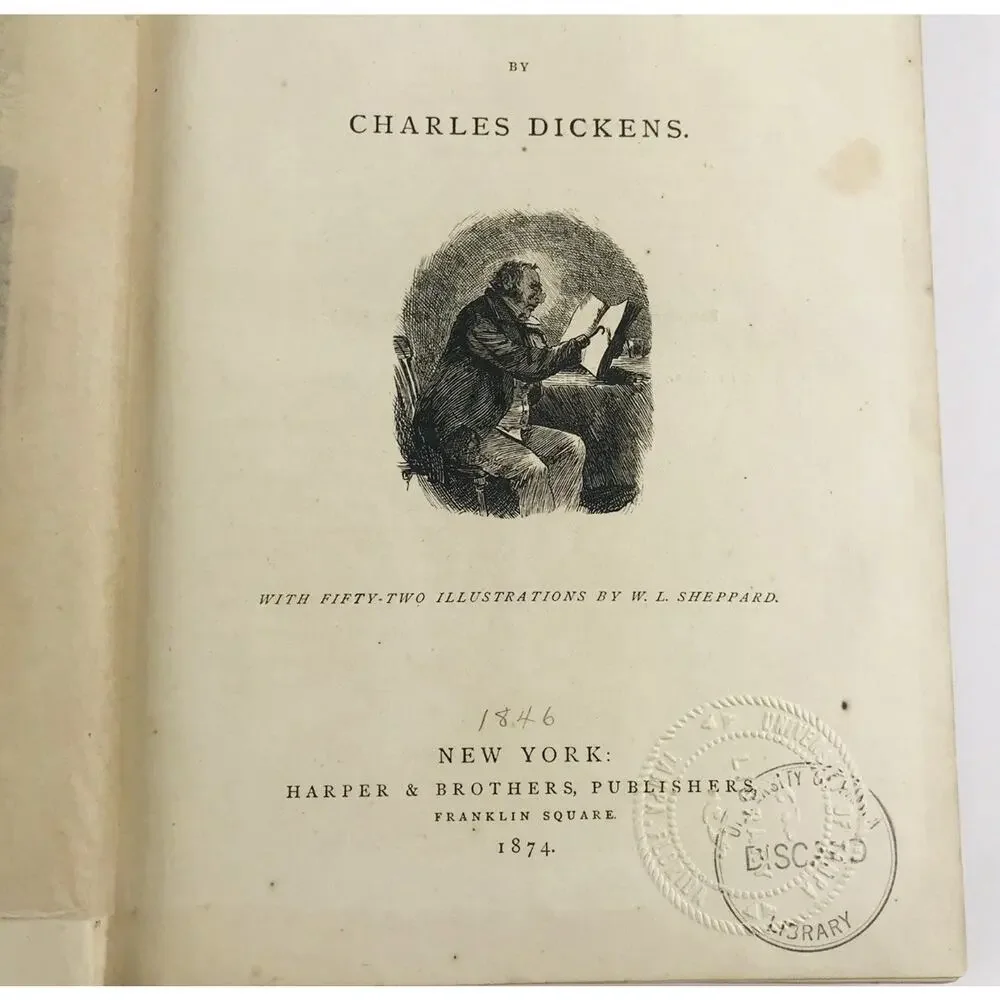 DOMBEY AND SON Charles Dickens Household Edition 1876 Hard B Antique Illustrated